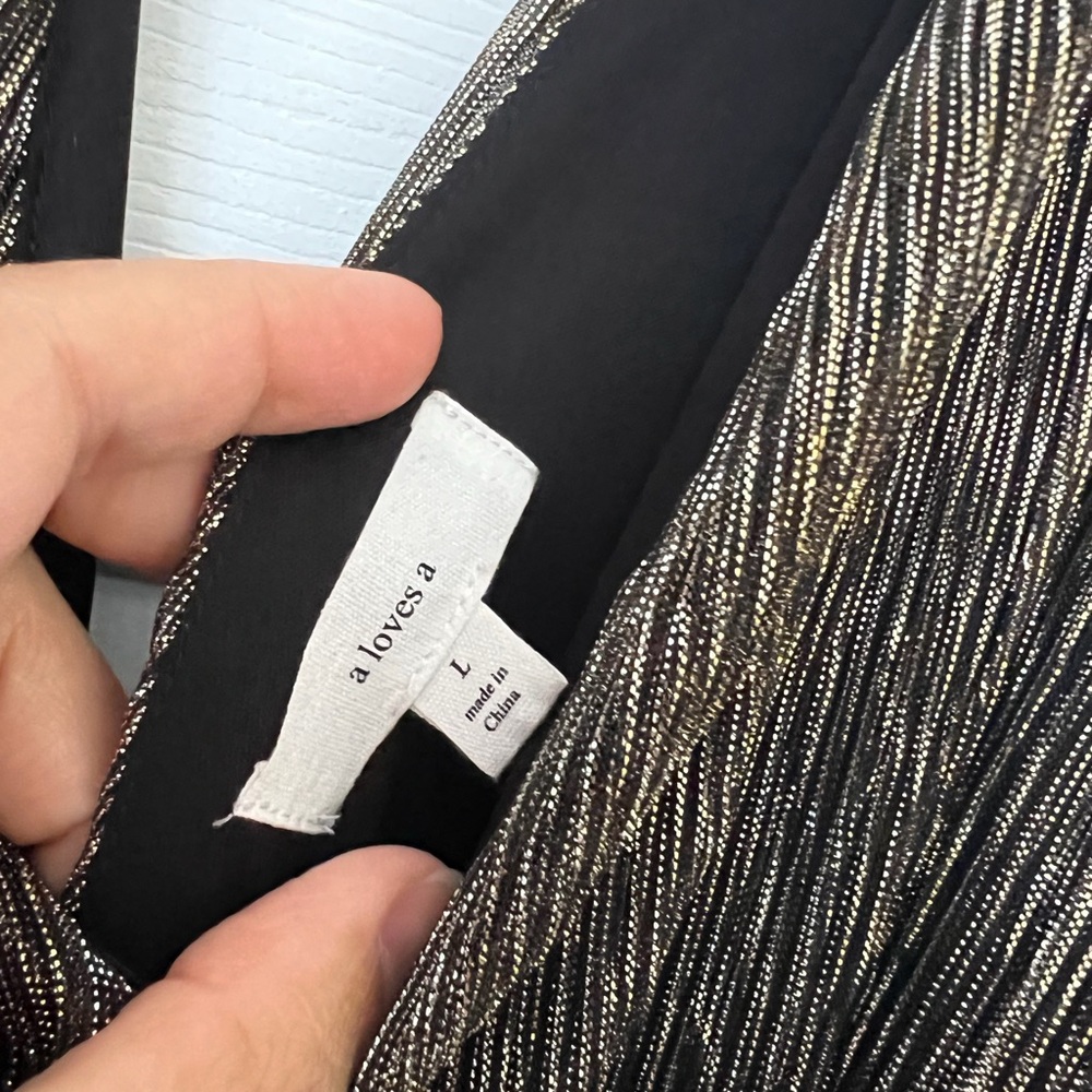 New, A Loves A, Evening Dress, Black, Metallic Gold and Silver Size L - Picture 4 of 5